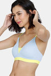 Zivame Beautiful Basics Padded Non Wired 3/4Th Coverage T-Shirt Bra - Brunnera Blue — thumbnail 4